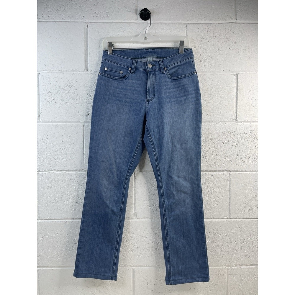 L.L. Bean Women's Jeans 8 Pet Blue Denim BeanFlex Straight Leg Favorite Fit